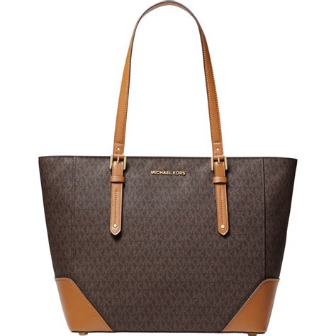 michael kors aria tote|Aria Large Signature Logo Jacquard Tote Bag.